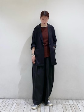 「KBF（ケイビーエフ）のアイテム（テーラードジャケット）」を使った、misakiさん（レディース・160cm）の春コーディネート