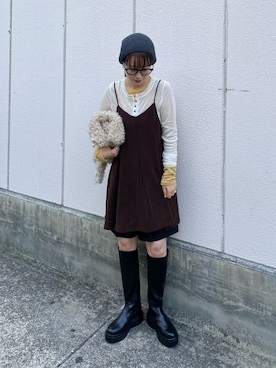 「KBF（ケイビーエフ）のシンプルショートパンツ（その他パンツ）」を使った、misakiさん（レディース・160cm）の秋コーディネート