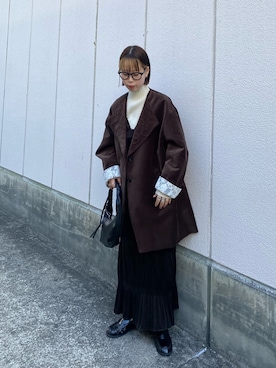 「アイテム（ハンドバッグ）」を使った、misakiさん（レディース・160cm）の冬コーディネート