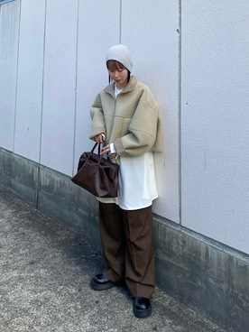 「アイテム（その他アウター）」を使った、misakiさん（レディース・160cm）の秋コーディネート