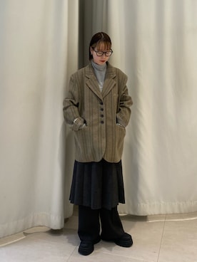 「アイテム（メガネ）」を使った、misakiさん（レディース・160cm）の秋コーディネート