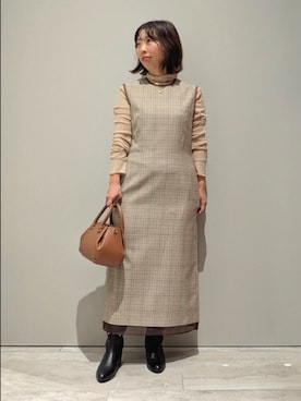 「アイテム（ワンピース）」を使った、HATTORIさん（レディース・155cm）の秋コーディネート