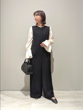 「アイテム（つなぎ/オールインワン）」を使った、HATTORIさん（レディース・155cm）の秋コーディネート