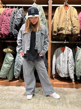 「AVIREX海老名」｜「アイテム（ジャケット/アウター）」を使った、あいさん（レディース・161cm）の冬コーディネート
