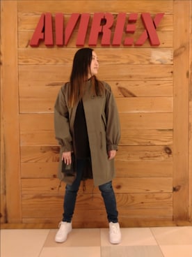「AVIREX（アヴィレックス）のアイテム（モッズコート）」を使った、あいさん（レディース・161cm）の秋コーディネート