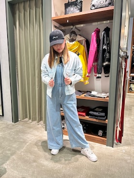 「AVIREX（アヴィレックス）のアイテム（オールインワン・サロペット）」を使った、あいさん（レディース・161cm）の冬コーディネート