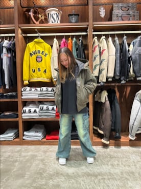 「メンズライクコーデ」｜「アイテム（カーゴパンツ）」を使った、あいさん（レディース・161cm）の秋コーディネート