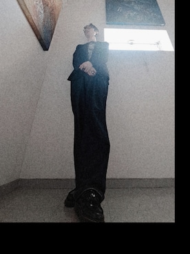 「GU（ジーユー）のアイテム（デニムパンツ、ブルー系）」を使った、taaさん（メンズ・183cm）の春コーディネート