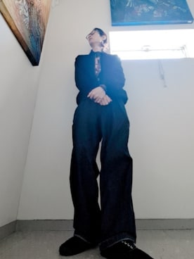 「GU（ジーユー）のアイテム（ブルゾン）」を使った、taaさん（メンズ・183cm）の春コーディネート