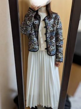 「ap retro（アプレトロ）のアイテム（ノーカラージャケット）」を使った、kair0さん（レディース・151cm）の冬コーディネート
