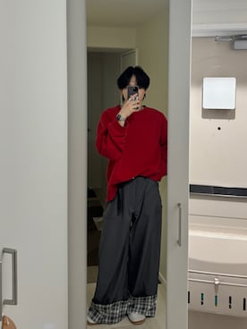 「アイテム（スラックス）」を使った、gaさん（メンズ・173cm）の秋コーディネート