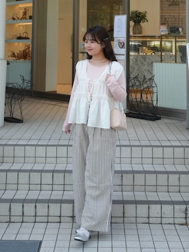 「BONLECILL（ボンルシール）のアイテム」を使った、momo🐇さん（レディース・153cm）の春コーディネート