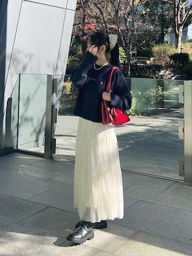 「アイテム（シュシュ）」を使った、momo🐇さん（レディース・153cm）の冬コーディネート