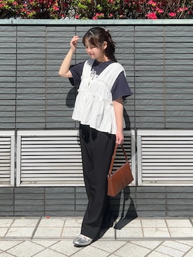 「GeeRA（ジーラ）のアイテム」を使った、momo🐇さん（レディース・153cm）の春コーディネート