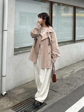 「NOGLE（ノグル）のアイテム（パンツ）」を使った、momo🐇さん（レディース・153cm）の春コーディネート