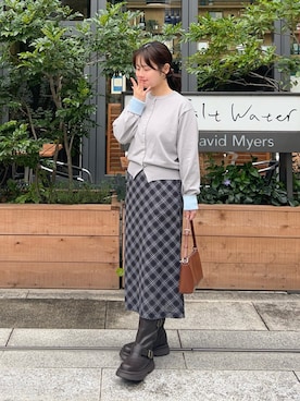 「NOGLE（ノグル）のアイテム」を使った、momo🐇さん（レディース・153cm）の春コーディネート