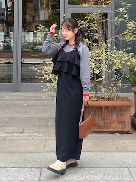 「アイテム（ワンピース/ドレス）」を使った、momo🐇さん（レディース・153cm）の春コーディネート