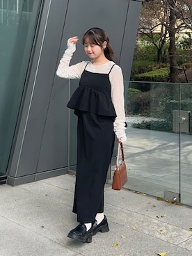 「アイテム（ワンピース/ドレス）」を使った、momo🐇さん（レディース・153cm）の春コーディネート