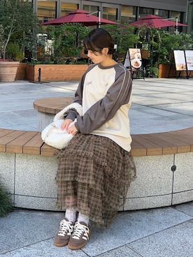 「アイテム（レッグウェア）」を使った、momo🐇さん（レディース・153cm）の秋コーディネート