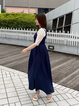 「みんなの白Tフェス」｜「アイテム（ワンピース/ドレス）」を使った、momo🐇さん（レディース・153cm）の夏コーディネート
