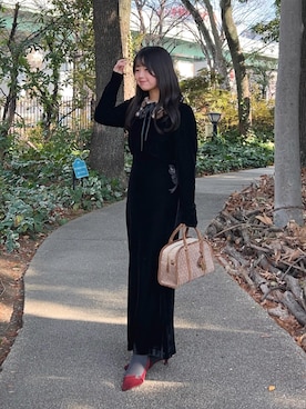 「アイテム（ドレス）」を使った、momo🐇さん（レディース・153cm）の冬コーディネート