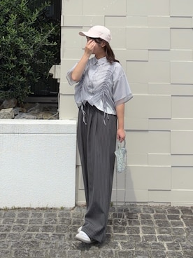 「tiptop（ティップトップ）のアイテム」を使った、momo🐇さん（レディース・153cm）の夏コーディネート
