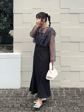 「アイテム（ドレス）」を使った、momo🐇さん（レディース・153cm）の冬コーディネート