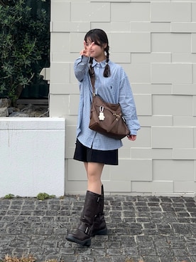 「アイテム（ヘアアクセサリー）」を使った、momo🐇さん（レディース・153cm）の秋コーディネート
