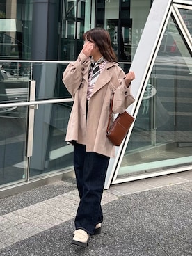 「A.P.C.（アーペーセー）のアイテム（トップス）」を使った、momo🐇さん（レディース・153cm）の春コーディネート