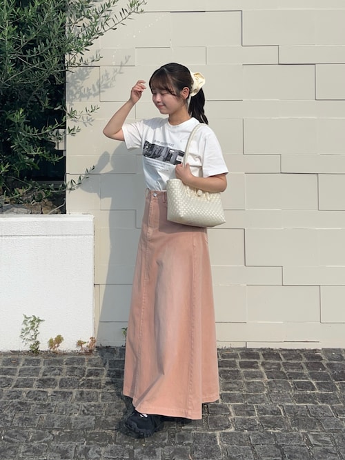OFF-WHITE コットン混 デニム スカート セール】コットンフレアデニムスカート / デニム スカート
