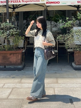 「tiptop（ティップトップ）のアイテム」を使った、momo🐇さん（骨格ストレート・レディース・153cm）の夏コーディネート