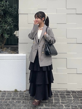 「アイテム（レッグウェア）」を使った、momo🐇さん（レディース・153cm）の秋コーディネート