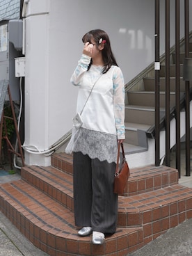 「BONLECILL（ボンルシール）のアイテム」を使った、momo🐇さん（レディース・153cm）の春コーディネート