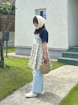 「チュニック」｜momo🐇さん（レディース・153cm）の夏コーディネート