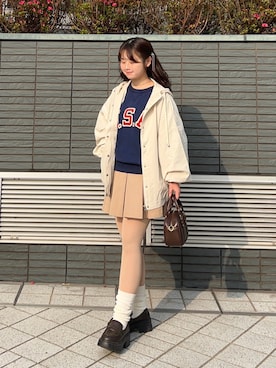 「mystic（ミスティック）のアイテム」を使った、momo🐇さん（レディース・153cm）の春コーディネート