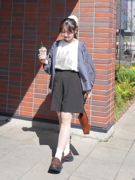 「GIUNON（ジウノン）のアイテム」を使った、momo🐇さん（レディース・153cm）の春コーディネート