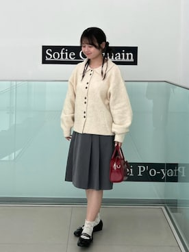 「アイテム（バレエシューズ）」を使った、momo🐇さん（レディース・153cm）の秋コーディネート