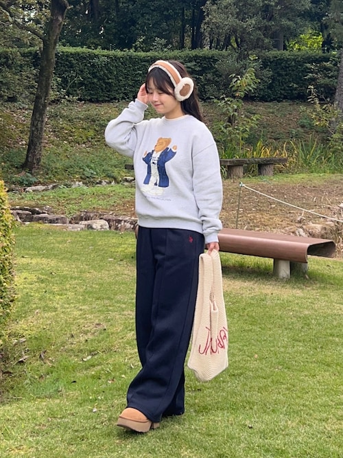 シープスキン UGG 刺繍ロゴイヤーマフ W SHEEPSKIN EMROIDERY EARMUFF