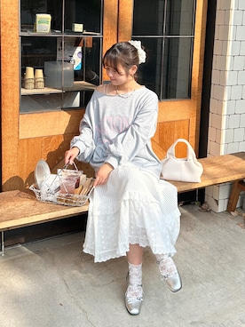 「アイテム（スウェット）」を使った、momo🐇さん（レディース・153cm）の夏コーディネート