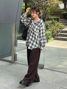 「GeeRA（ジーラ）のアイテム」を使った、momo🐇さん（レディース・153cm）の秋コーディネート