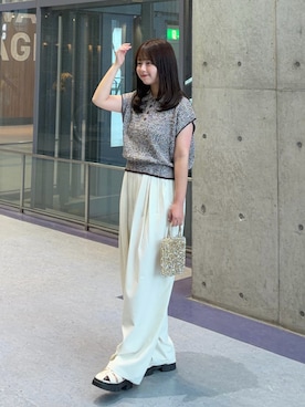 「NOGLE（ノグル）のアイテム（パンツ）」を使った、momo🐇さん（レディース・153cm）の夏コーディネート