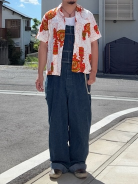 「アイテム（サロペット/オーバーオール）」を使った、kosyobiさん（メンズ・176cm）の夏コーディネート