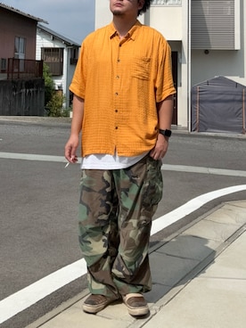 「アイテム（スリッポン）」を使った、kosyobiさん（メンズ・176cm）の夏コーディネート