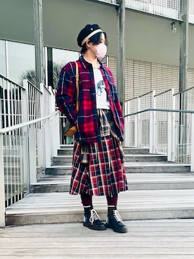 「アイテム（スカート）」を使った、　momoさん（メンズ・166cm）の冬コーディネート