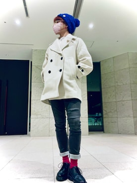 「アイテム（ピアス（両耳用））」を使った、　momoさん（メンズ・166cm・20代）の冬コーディネート