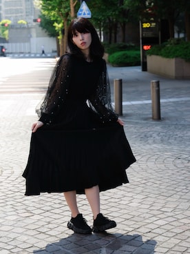 「黒コーデ」｜hamachida.yumiさん（レディース・162cm）の秋コーディネート