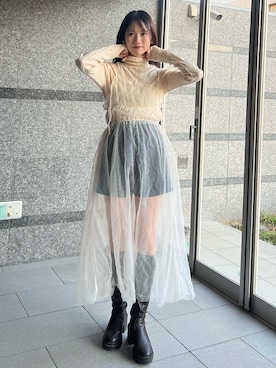 「アイテム（ワンピース）」を使った、arisa.さん（レディース・157cm）の冬コーディネート