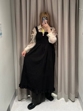 「着痩せ」｜「アイテム（ブーツ）」を使った、ちぃ。さん（レディース・165cm）の春コーディネート