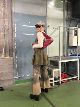 「アイテム（ハンチング/ベレー帽）」を使った、ちぃ。さん（レディース・165cm）の夏コーディネート