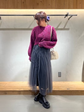 「PAGEBOY（ページボーイ）のアイテム（ブーツ）」を使った、ちぃ。さん（骨格ストレート・レディース・165cm）の秋コーディネート